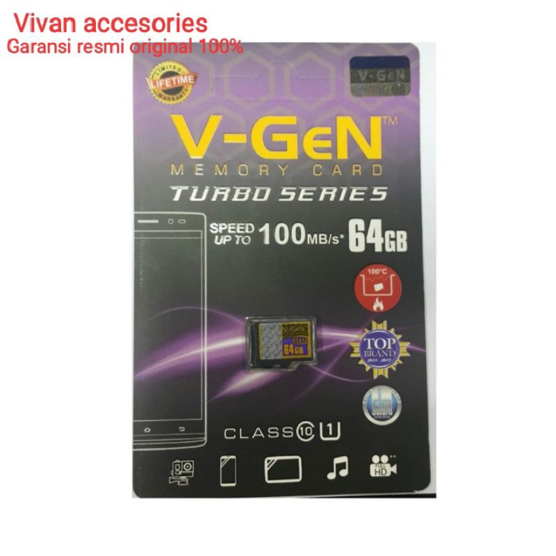 Memory V-Gen 64GB Class 10 Turbo Series