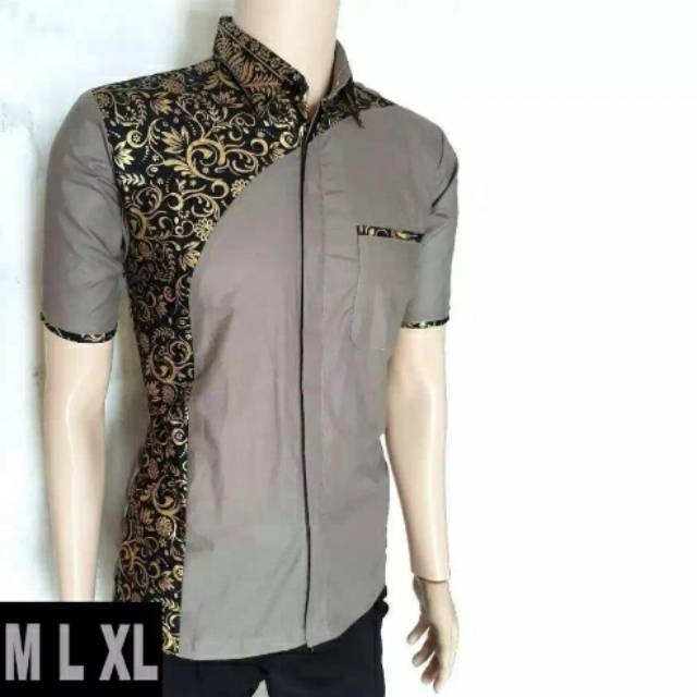 Kemeja Batik Pria Eksklusif/ Kemeja Batik Modern Kombinasi