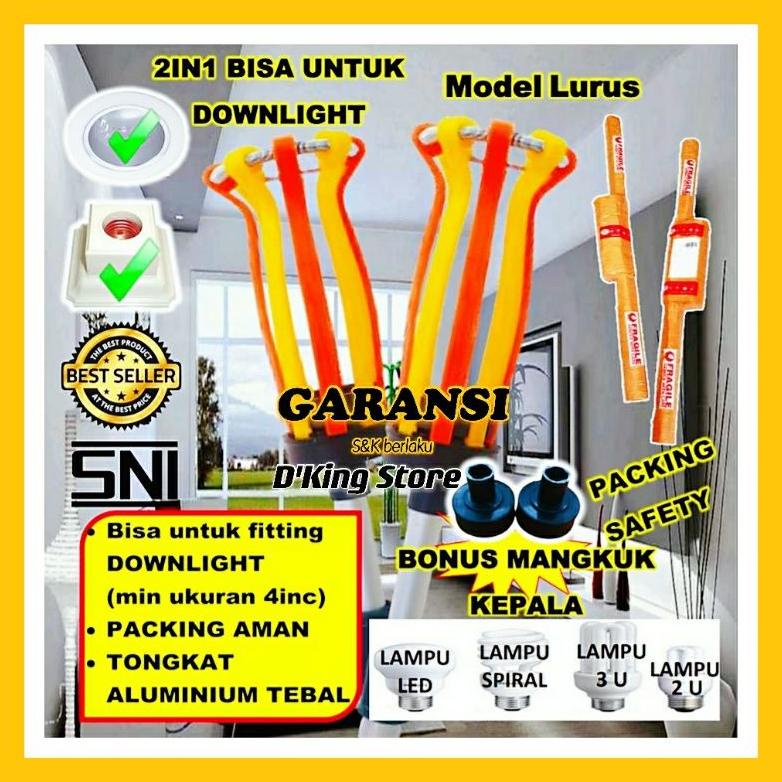 SERBAGUNA TONGKAT LAMPU STICK LAMPU PASANG GANTI STIK LAMPU MODEL LURUS 2IN1 BISA UNTUK FITTING DOWN