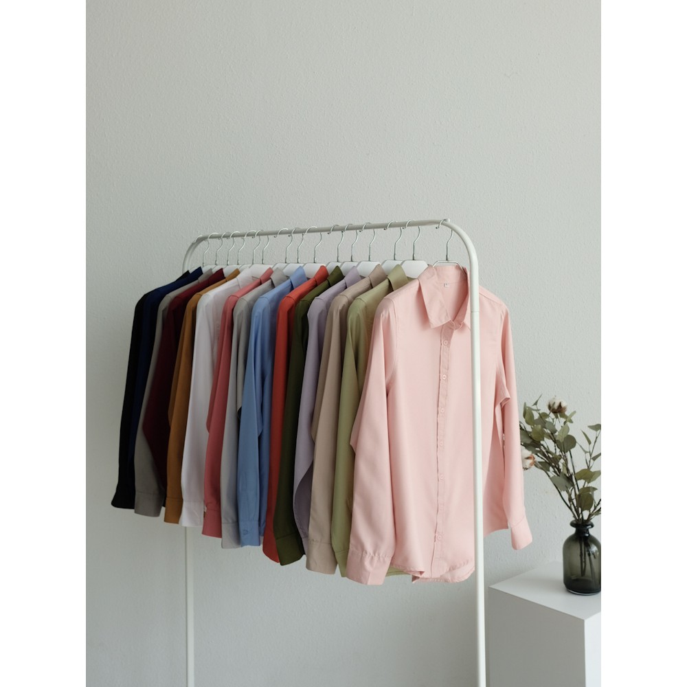 T-0379 Blouse Kemeja Wanita Basic-4