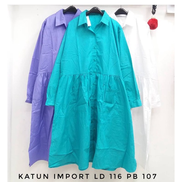 LONG TUNIK KATUN IMPORT / TUNIK IMPORT PREMIUM