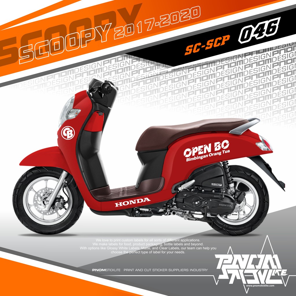 Cutting Stiker Striping Scoopy Open BO 2017 2018 2019 2020 2021 2022 SC SCP P046 - 1022