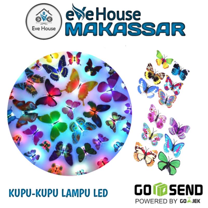 Makassar V13 Lampu hias LED kupu-kupu lucu tumblr