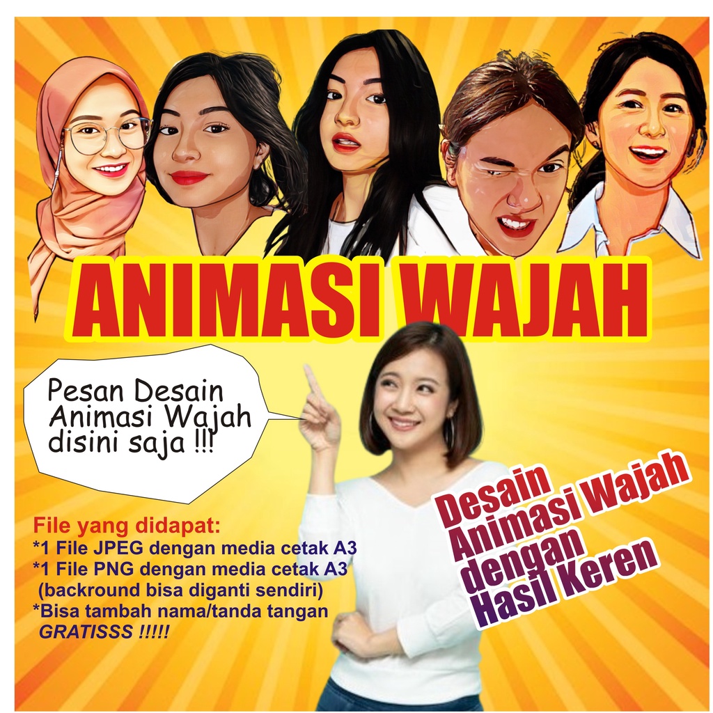 Desain Animasi Wajah Kartun, Vector, Karikatur