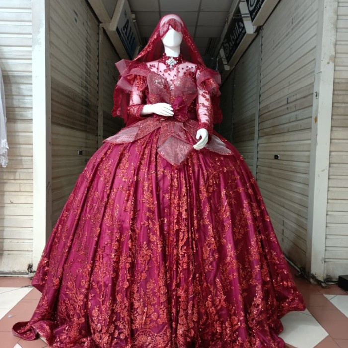 gamis syar i asdf Gaun Pengantin / Wedding Dress Model India Baju Kurung/ Gaun Pesta Pernikahan / Al