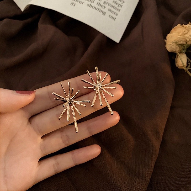 anting tusuk giwang motif kembang api ukuran besar fashion earing woman accessories wanita ala korea