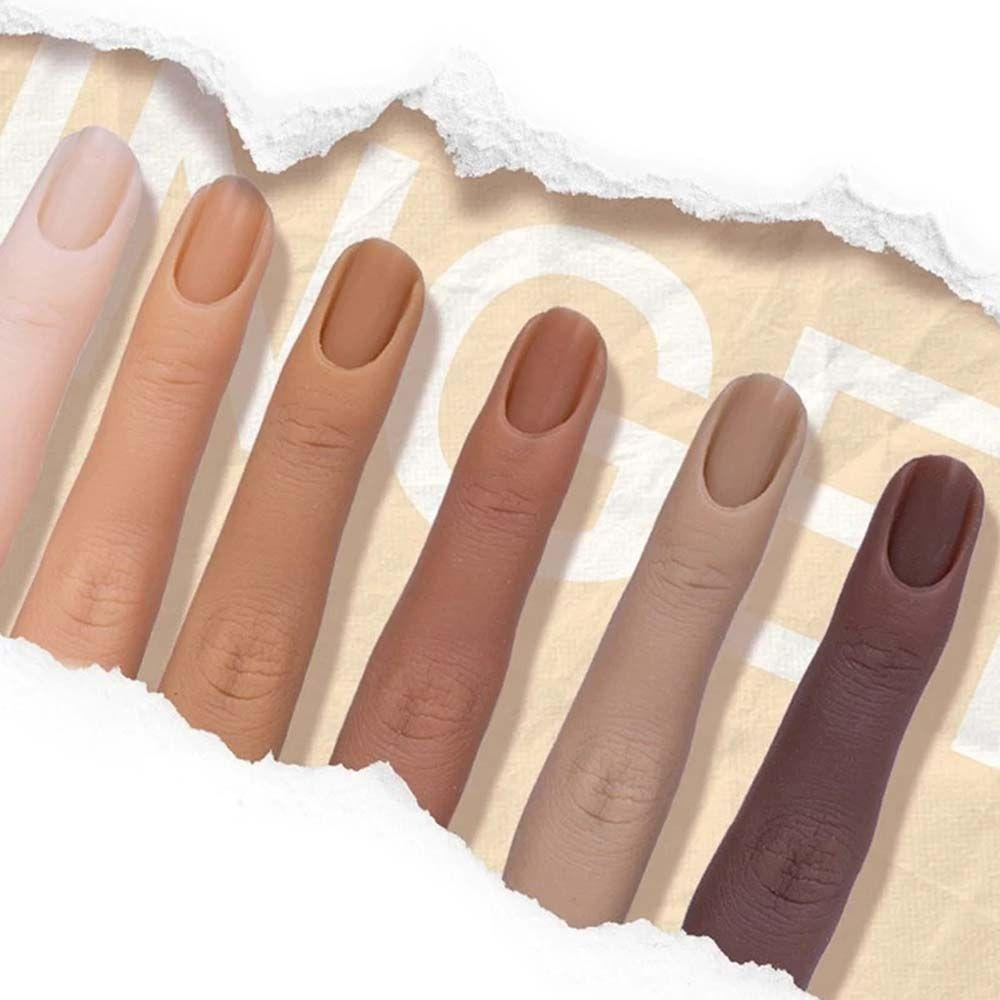 Mxbeauty Silikon Model Jari Palsu Wanita Aksesoris Praktik Sambungan Dapat Ditekuk Ujung Kuku Palsu Alat Display Jari Palsu
