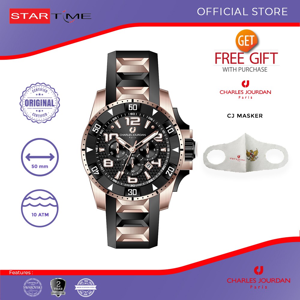 Jam Tangan Charles Jourdan  Jam Tangan Pria CJ1026-1535C  Original