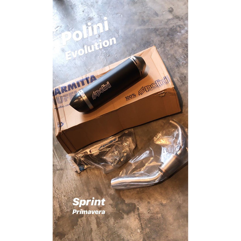 Polini Exhaust Knalpot Evo 4T Full System Vespa sprint Prima 3V Iget