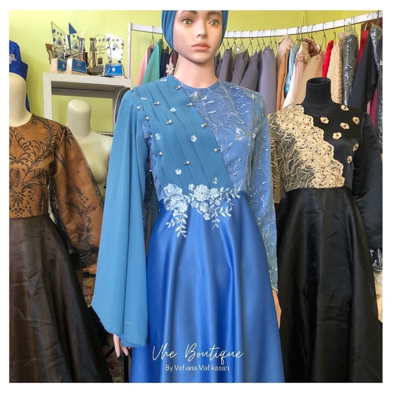 Gamis Pesta Brukat Tile/ Gamis Kondangan Seragam/ Gamis Jumbo Wanita/ Fashion Muslim - Size S M L XL