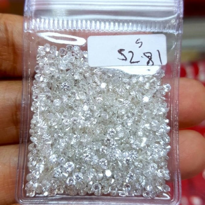 Berlian Kecil Eropa Asli Natural Diamond Original Tabur Putih 1.5mm Gugur 30 40 Bukan Berlian Banjar