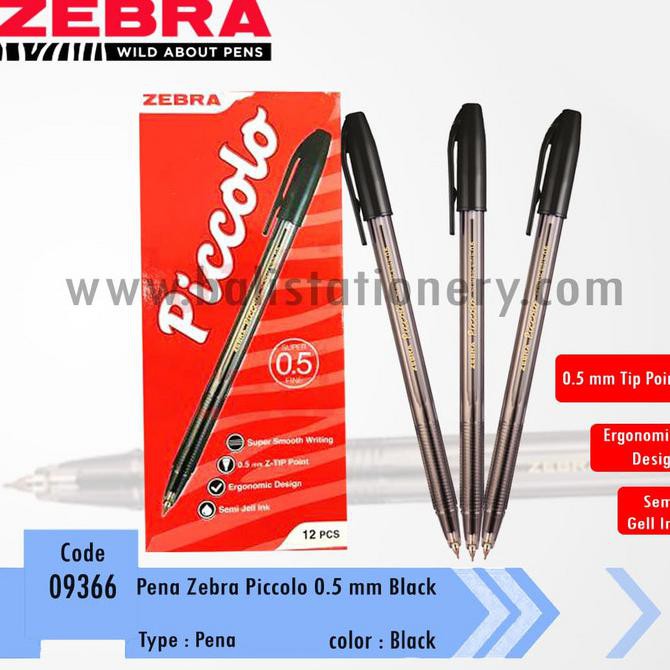 

Best Produk] Pena Zebra Piccolo 0.5 Mm Black Semi Gel Ink