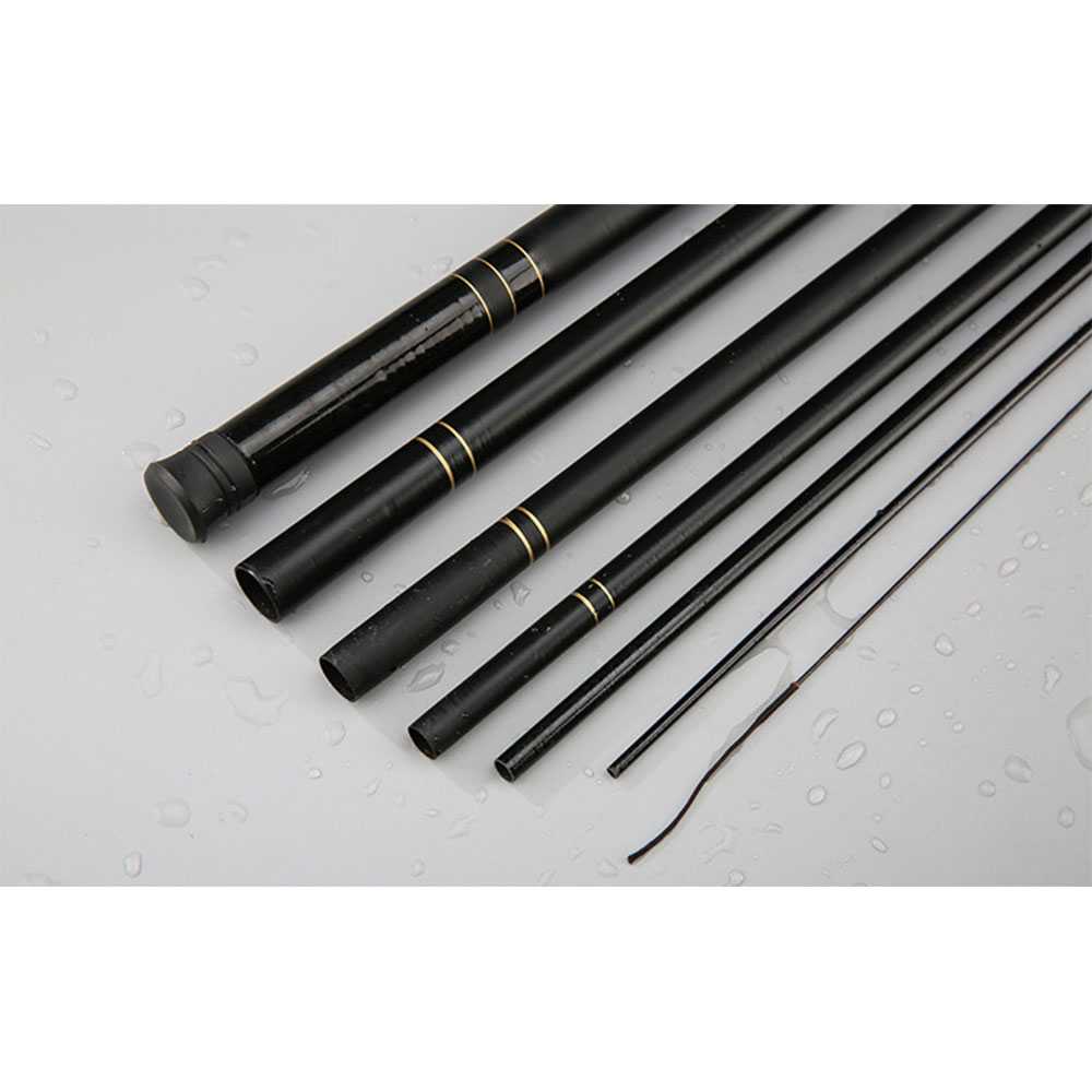 Joran Pancing Pole Tegek Fiberglass Fishing Rod 2.4M Tongkat Alat Memancing Perlengkapan Pancing Multifungsi