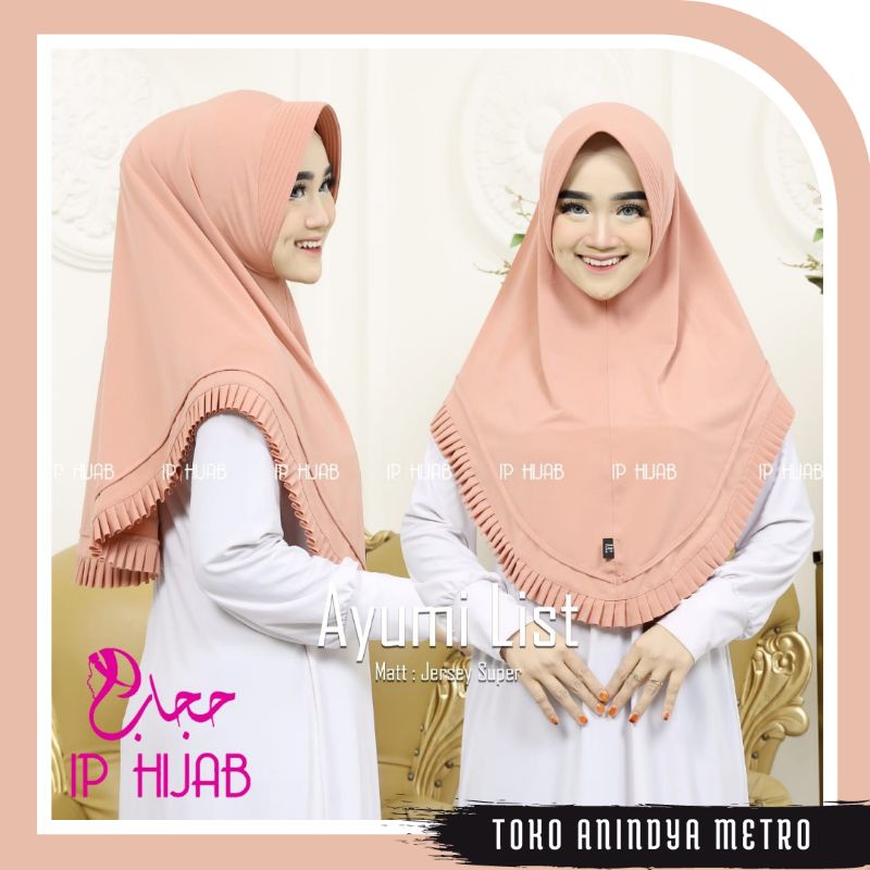 Hijab Instan/ Jilbab Instan/ Bergo IP Hijab Ayumi List Jersey