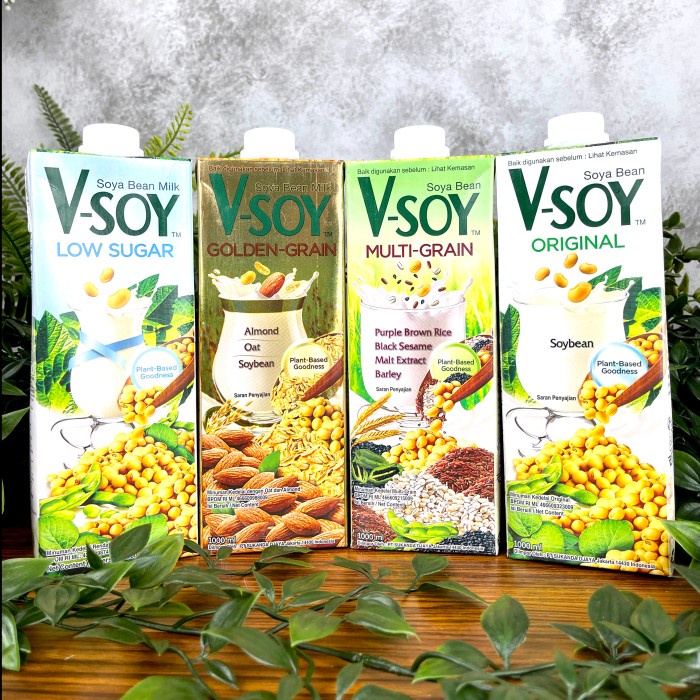 

VSOY Susu Kedelai 1 Liter / VSOY Milk Multi Grain/Golden Grain/Original/Low Sugar