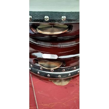 Rebana Hadroh model Jepara  kayu mangga ukuran 30 kencer kuningan