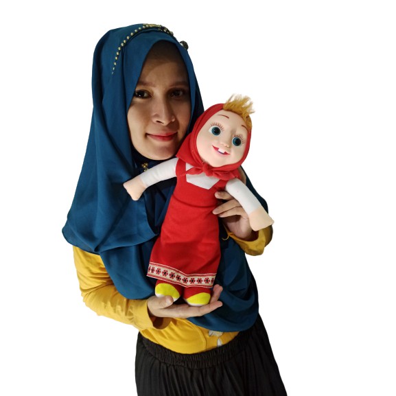 Boneka marsa marsha muka karet murah