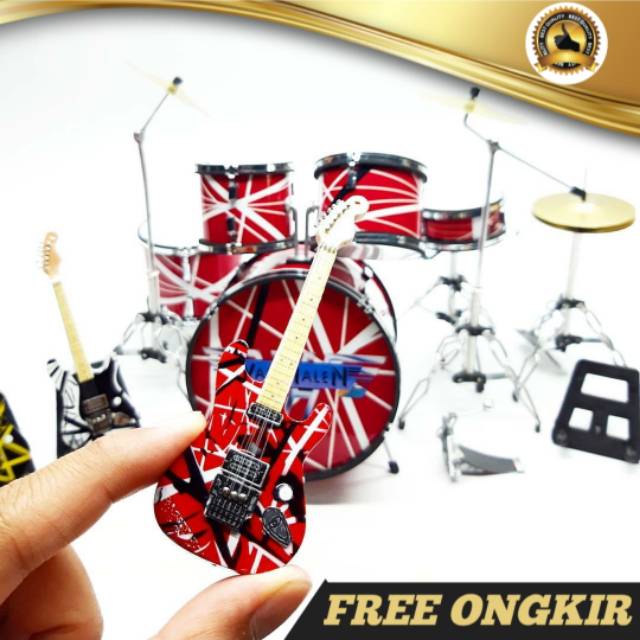Miniatur drum van halen Miniatur drum set Van halen Miniatur gitar van halen free ongkir