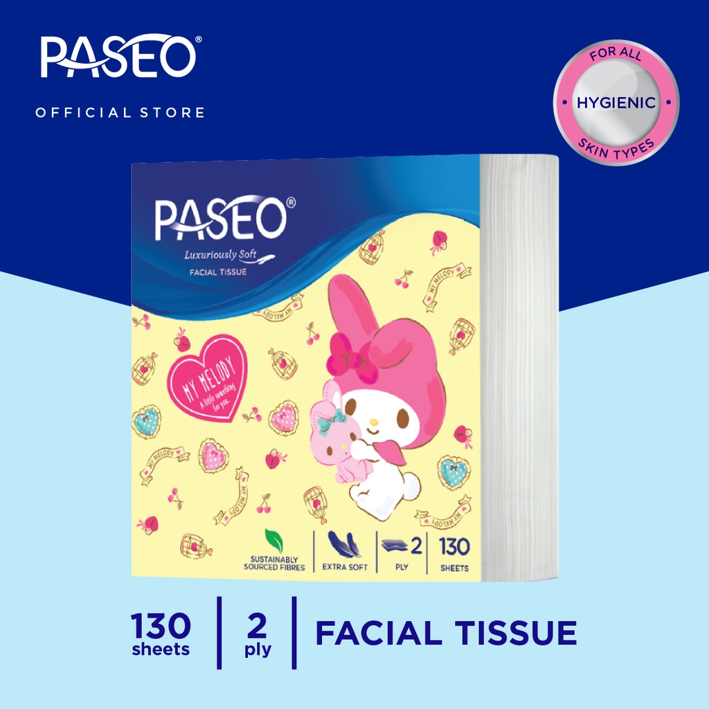 Paseo Facial Tissue 130 Sheets 2 Ply