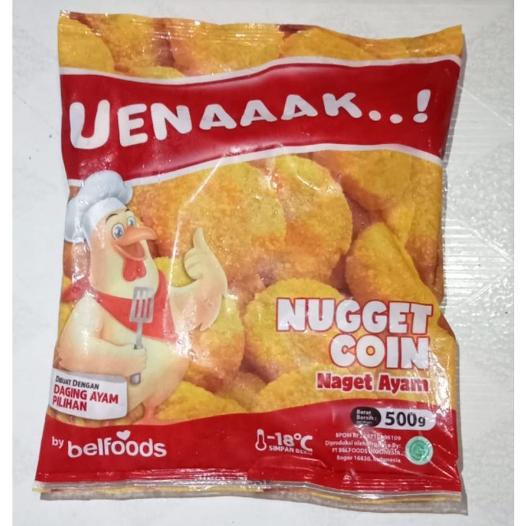 

Belfoods Uenaaak Small Nugget Coin 500 gr Frozen Food Murah | Naget Ayam | Makanan Beku | Olahan Daging Ayam Siap Goreng