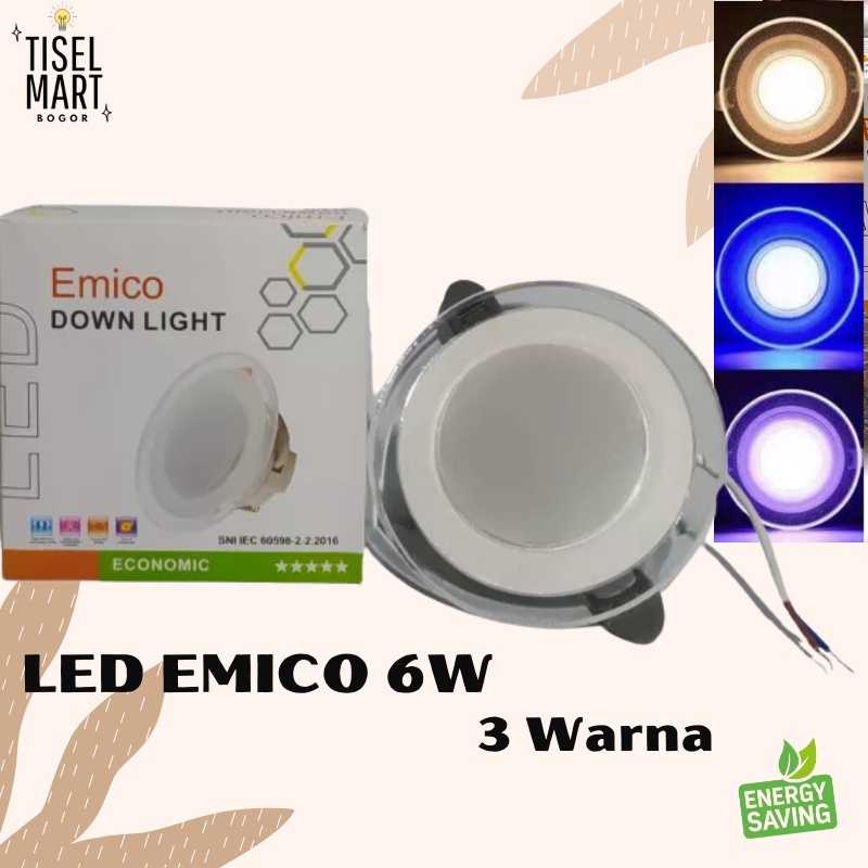 Downlight LED EMICO 6W 3 Warna Led Panel Lampu Plafon