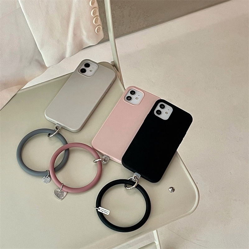 Casing Silikon iPhone 14 Pro Max13 11 12 Pro X XR XS Max 7 8 + Anti Jatuh Aksen Gelang Rantai