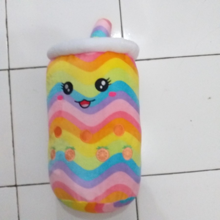 Boneka Boba Pelangi Rainbow Tinggi 25cm / Boba Bubble / Bantal Minuman