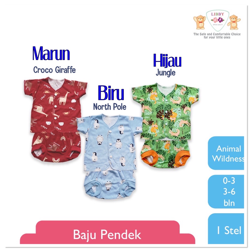 LIBBY SETELAN PENDEK CELANA POP NEWBORN (0-3M)/(3-6M)