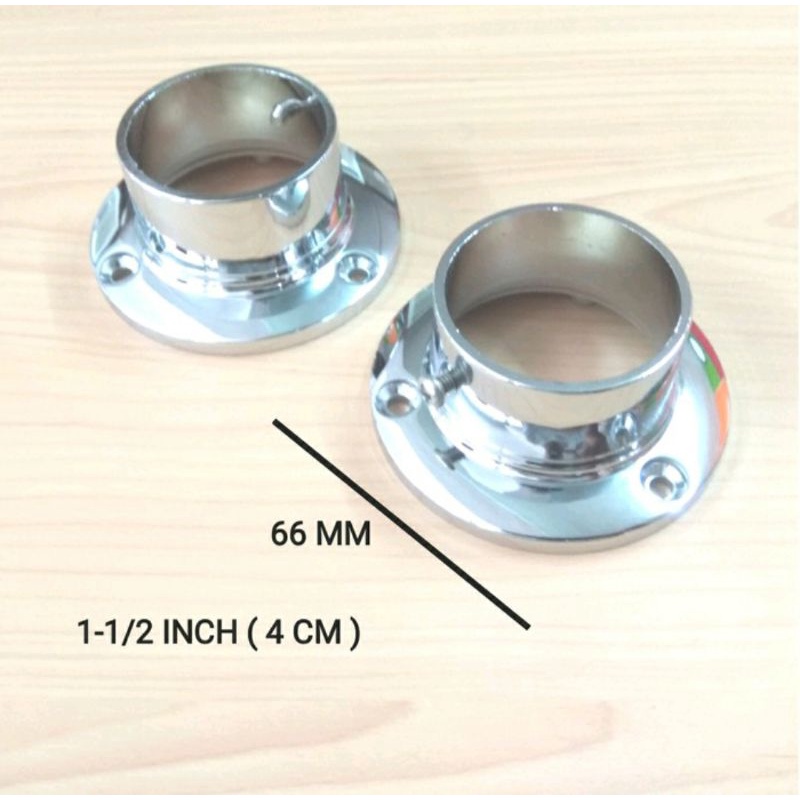 Bracket Topi 1-1/2 Inch / Dop Pipa Stainless 1,5" / Gantungan Baju
