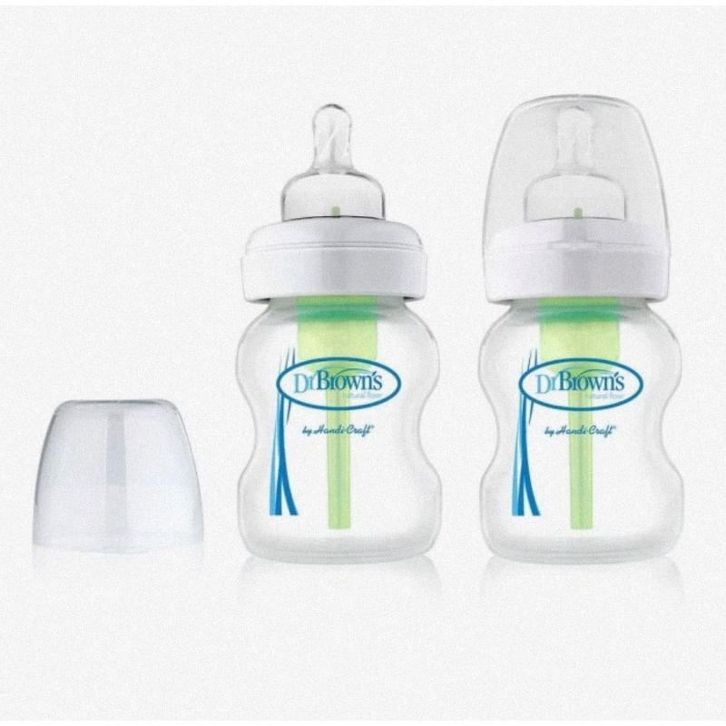 Dr.Brown's Wide Neck Option+ PP Bottle 150ml Twin Pack Isi 2 Pcs - Botol Susu Bayi