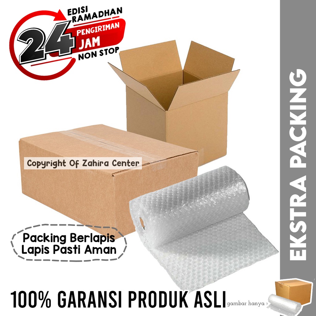 

Packing Tambahan Kardus & Bubble Wrap Plastik Fragile Anti Pecah 100% Aman Untuk Keamanan Pesanan