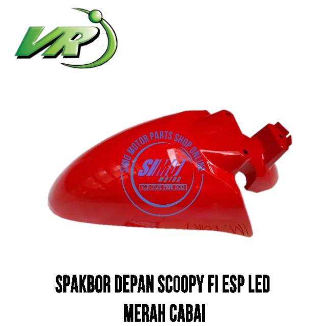SD85 Spakbor Slebor Dek Depan Scoopy FI LED 2017 2018 2019 MERAH