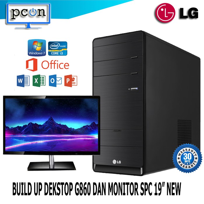 PC BUILD UP DEKSTOP LG DAN MONITOR SPC 19&quot; NEW UNTU OFFICE/UNBK