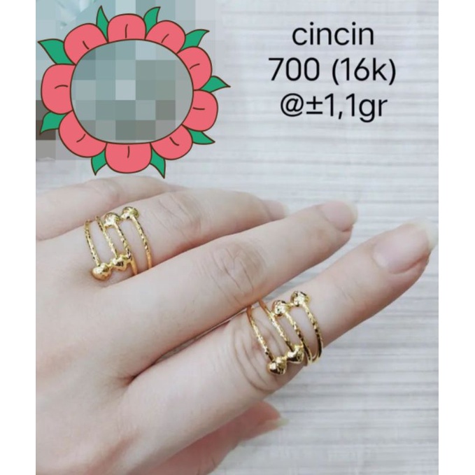Termurah cincin model love asli emas 700(70)