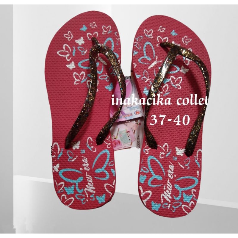 sandal jepit wanita new era cantik Safira Keyla rose tosca biru merah 37 40