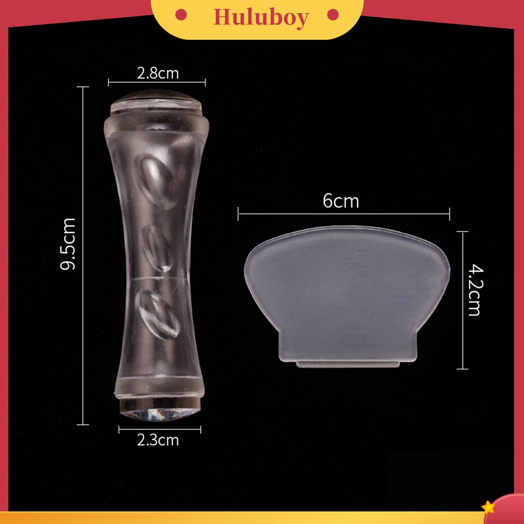 Huluboy Huluboy♡ Alat Stamper Pengikis Kuku Kepala Ganda Elastisitas Tinggi Bahan Silikon Untuk Manicure