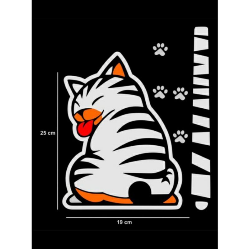 stiker kaca belakang Mobil, stiker Cutting Kucing buat Kaca belakang Mobil