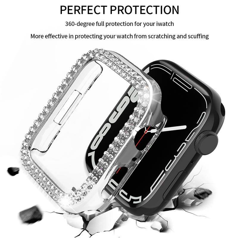 Case Pelindung Bumper Diamond Untuk Apple Watch Seri 7 6 SE 5 4 3 2 1 IWatch 41mm 45mm 40mm 44mm