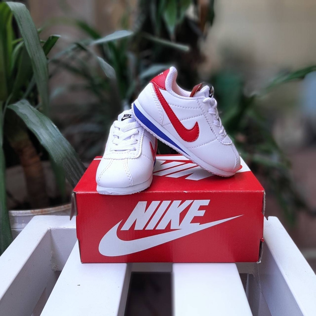 SEPATU ANAK NIKE CORTES PUTIH MERAH MODEL TALI