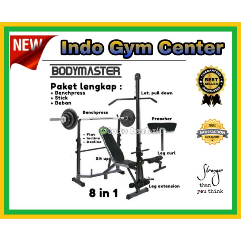Benchpress Pull Down Bench Press stik dan beban 40 kg