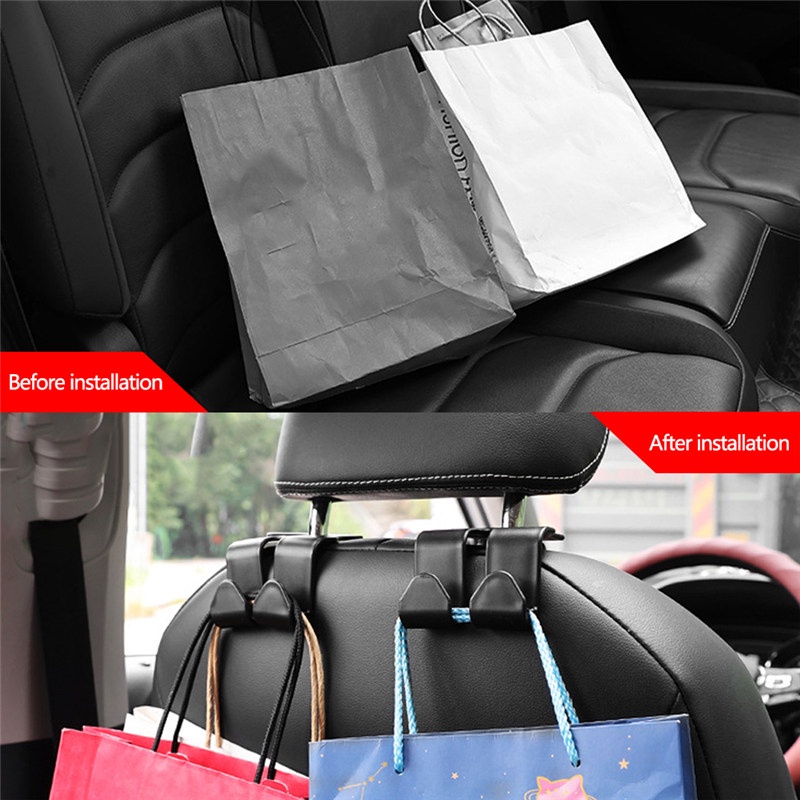 TK Car Seat Back Hook Hangers Headrest Mount Storage Holder Duarable Bearing Bag Pouch Clothes Hanging Hook