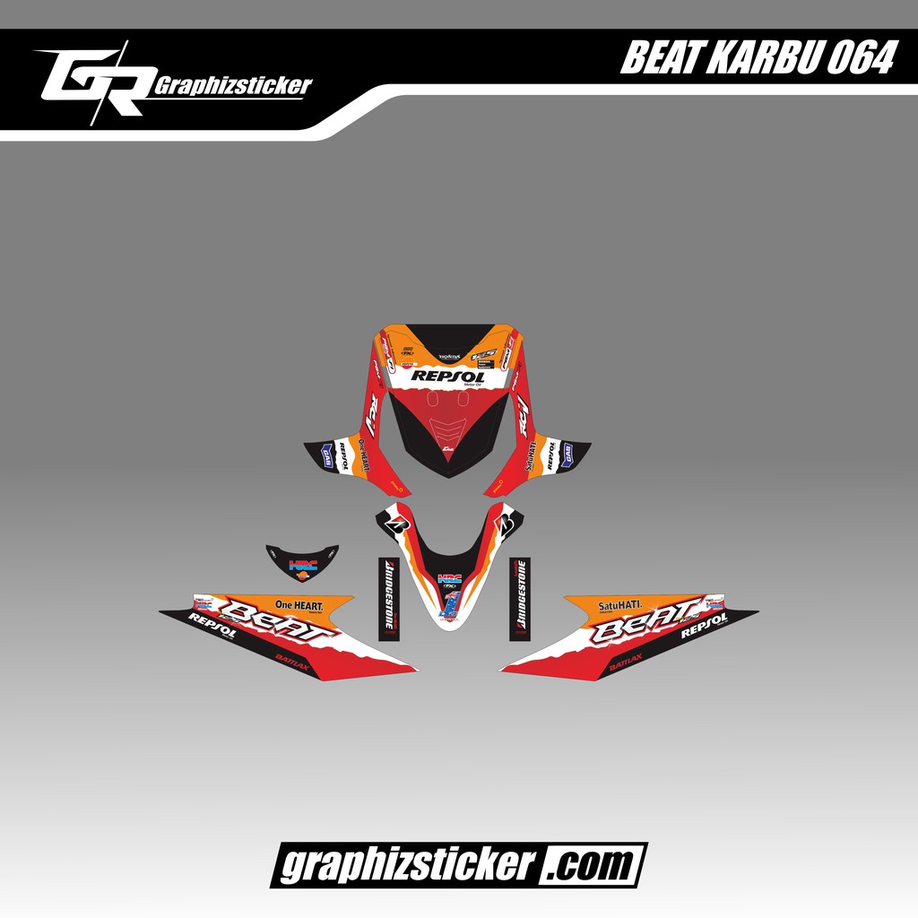 DECAL STICKER MOTOR HONDA BEAT KARBU 2009 REPSOL