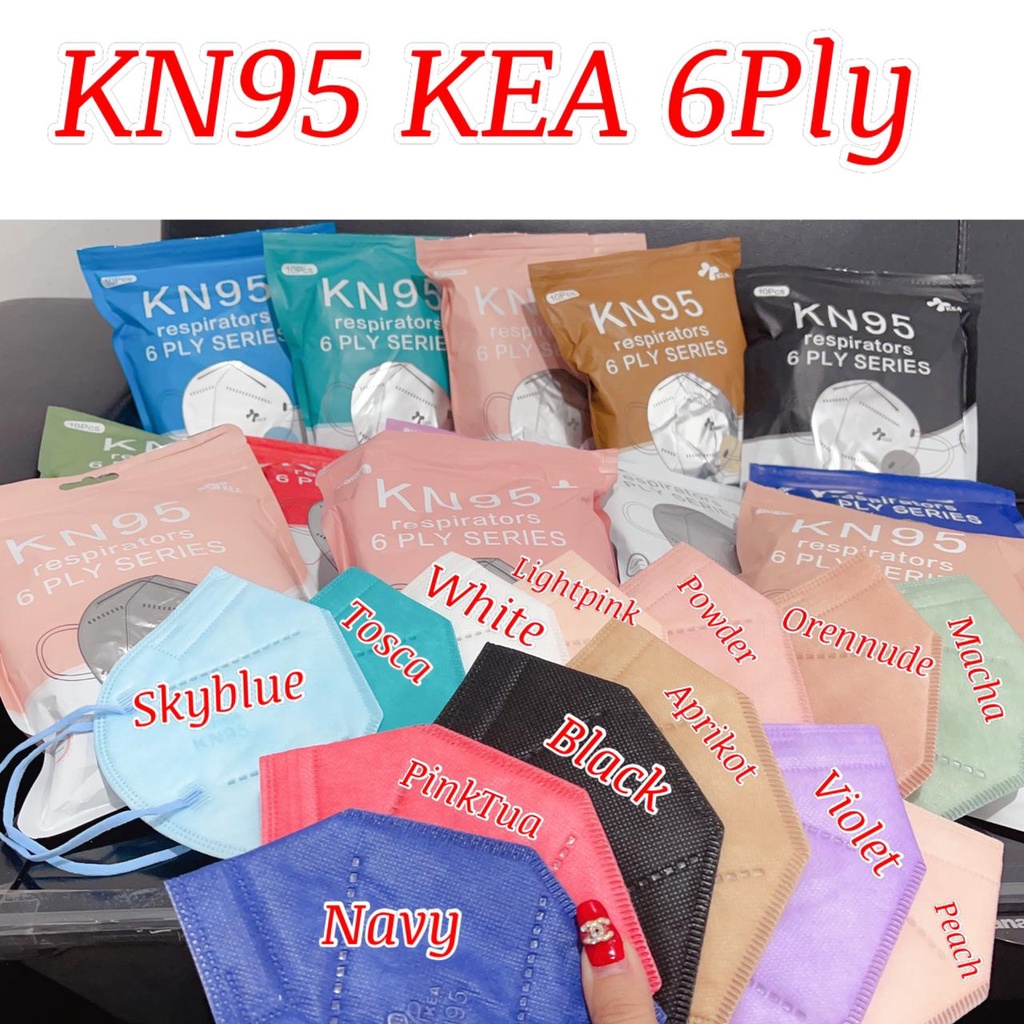 Masker KEA KN95 6 Ply Emboss Tali Senada 1 pack isi 10 pcs Model SHUMU / MOUSON / SENSI KN95 6Ply Wa