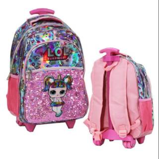  TAS  TROLLEY ANAK SD HOLOGRAM SEQUIN USAP  MATA LED  LOL  