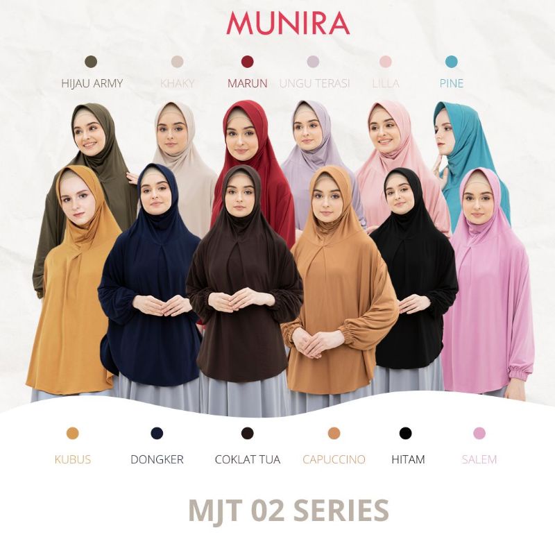 JILTANG TERBARU MUNIRA MJT 02 JILBAB TANGAN MUNIRA BERGO LENGAN PET BUSA BAHAN JERSEY PREMIUM