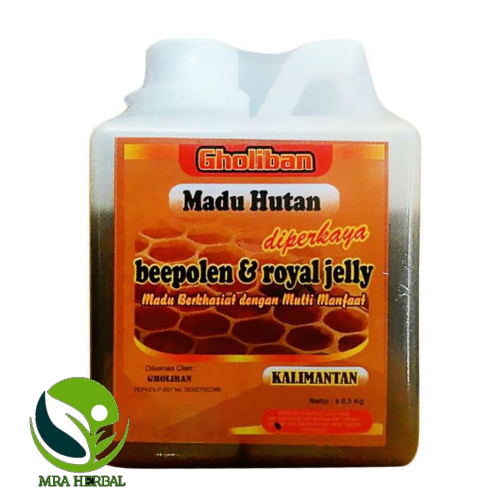 

Madu Hutan Kalimantan Gholiban Plus Bee Pollen Royal Jelly 500 Gram / 500gr