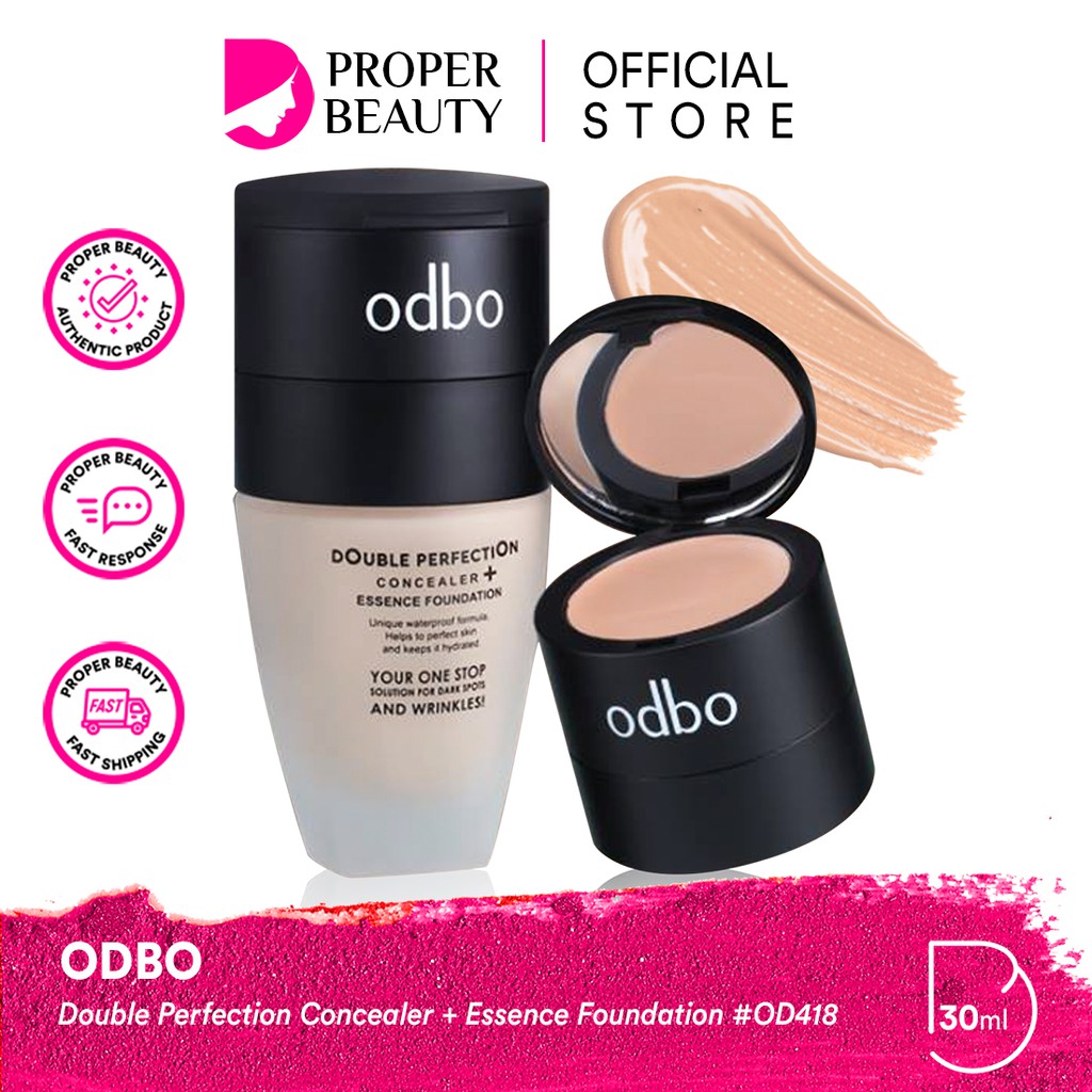 ODBO Double Perfection Concealer + Essence Foundation #OD418 Thailand / Cosmetic Product Coverage