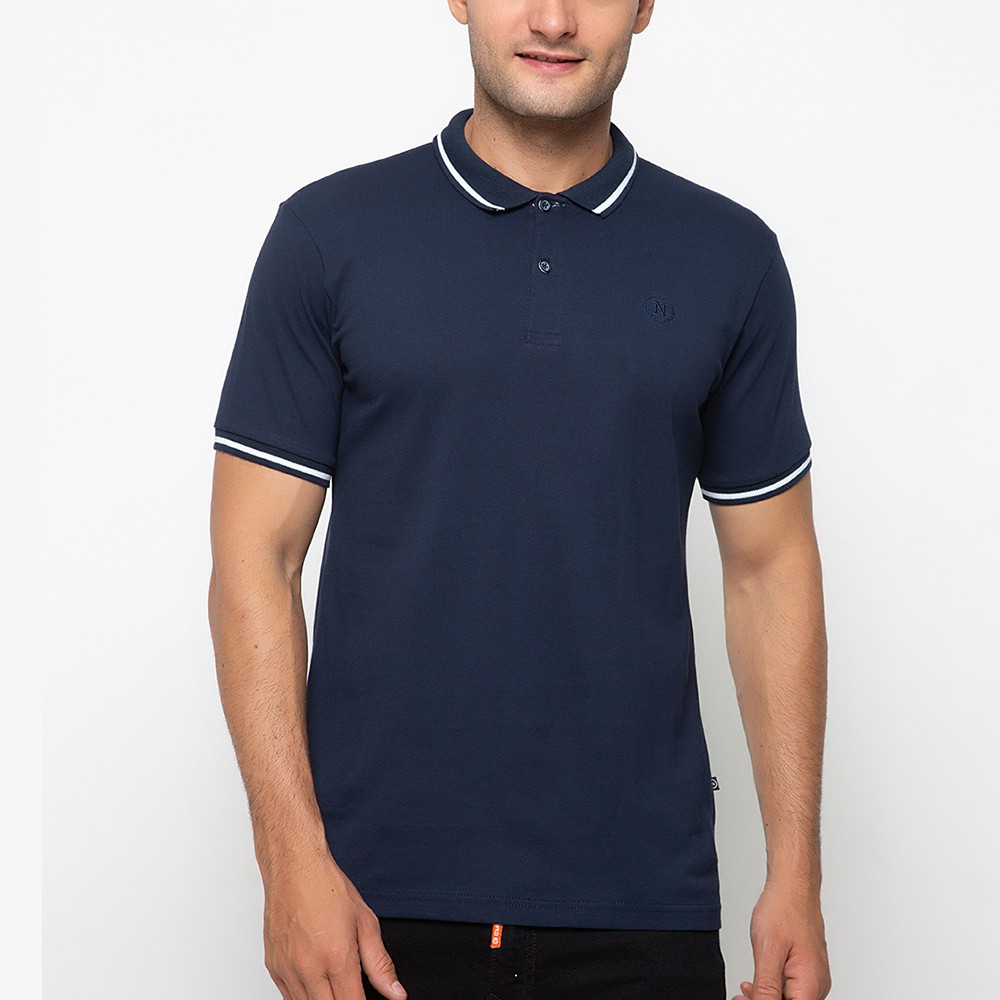  Nevada  Kaos  Polo  Shirt Pria Basic With One Stripe Shopee 