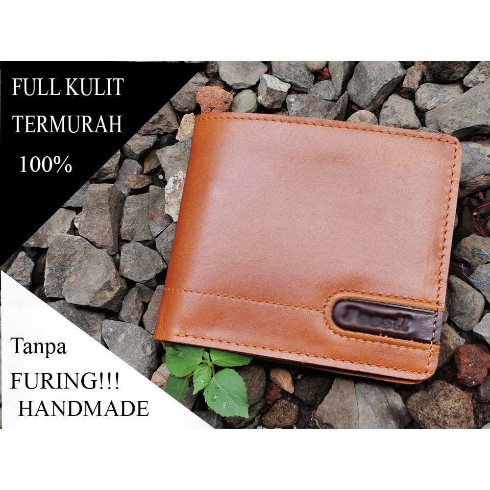 dompet kulti f rib &amp; repair full tan black black premium dompet pria dompet cowok