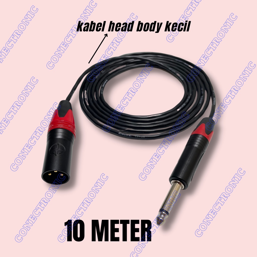 kabel mic jack xlr male to akai mono hitam|kabel head kecil 10 meter
